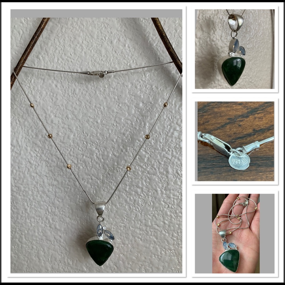 14K Gold Filled Bead Sterling Silver And Jade